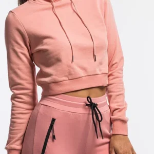Crop Top Hoodie - Pink